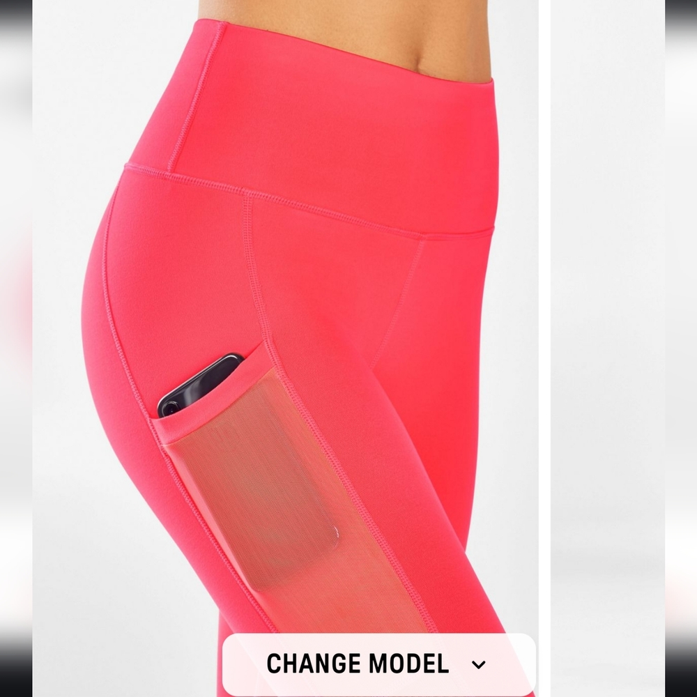 Fabletics Hot Pink Mila Pocket On-The-Go PowerHold High-Waisted Capri XL NWT - Picture 6 of 9